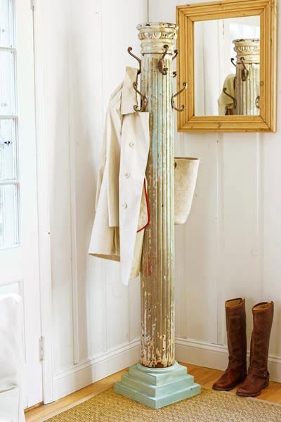 Salvaged Column Coat Rack