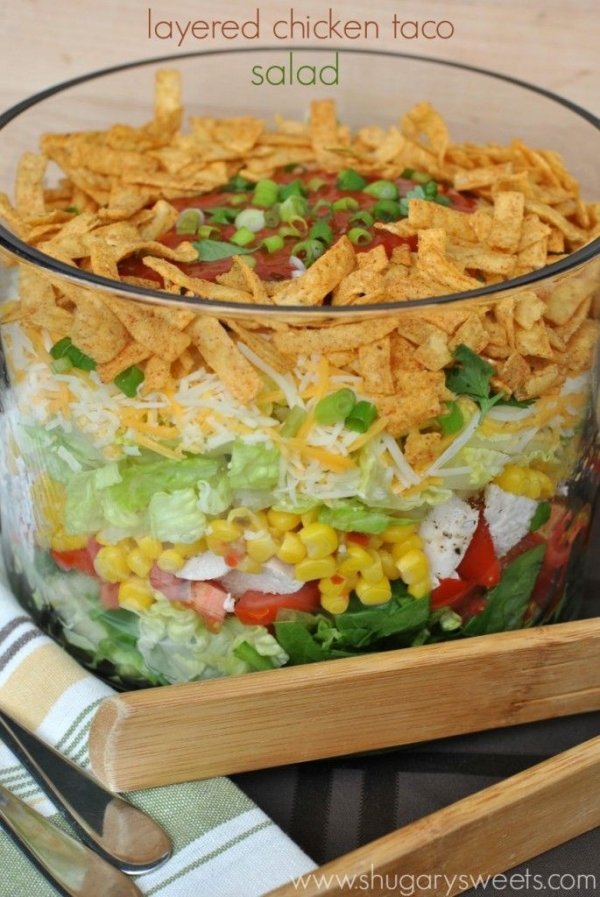 Layered Chicken Taco Salad