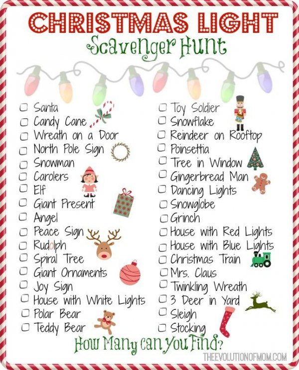 Christmas Light Scavenger Hunt