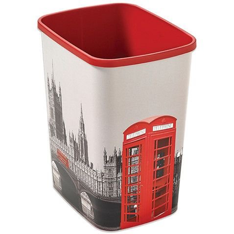 Decorative London Trash Can