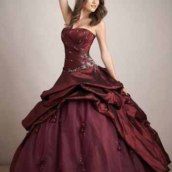 Embroidery and Ruffles in Burgundy