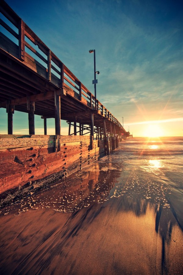 reflection,sunset,horizon,sunrise,pier,