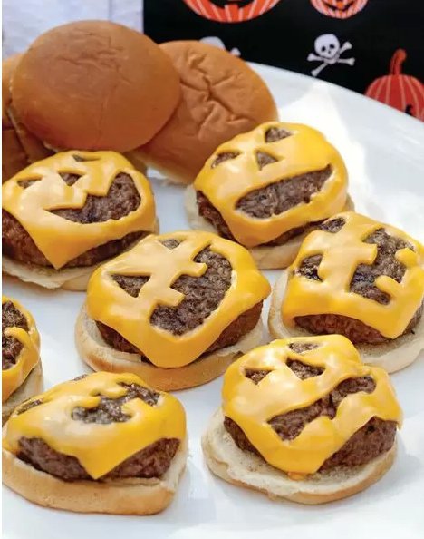 Jack-o-lantern Burgers