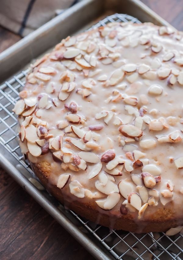 Almond Olive Oil Cake with Brown Butter Glaze