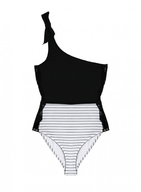 white, clothing, black, swimwear, dress,