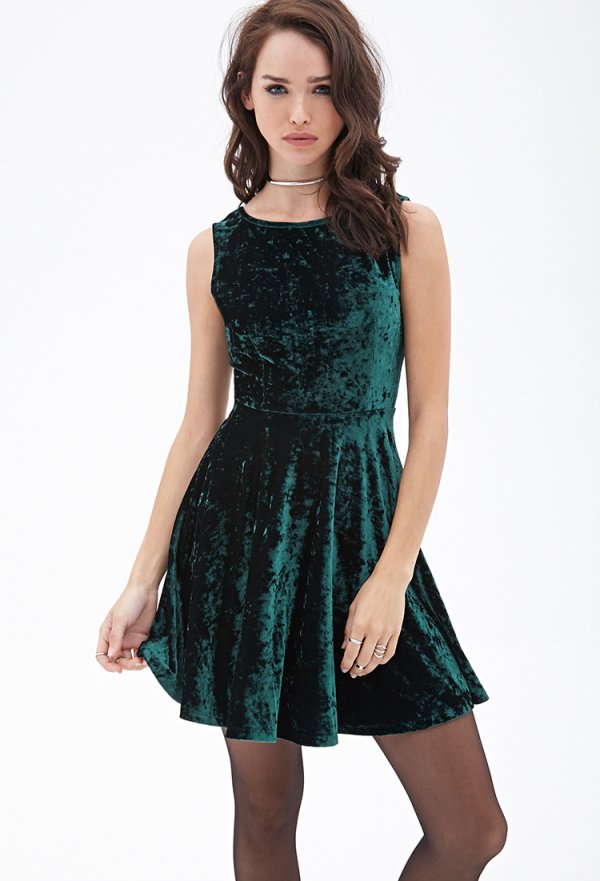 Velveteen Fit & Flare Dress