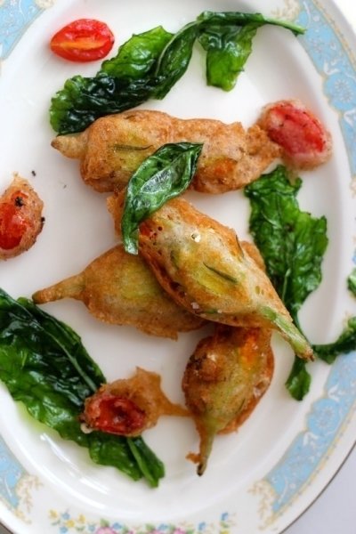 Pan Fried Squash Blossoms