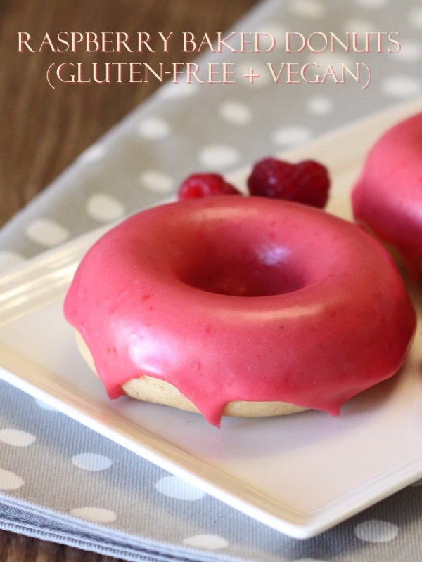 Vanilla Baked Donuts with Fresh Raspberry Glaze