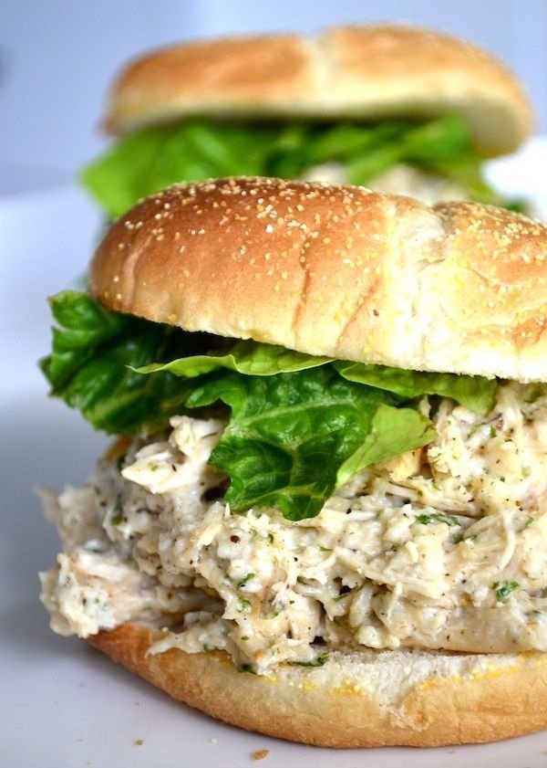 Slow Cooker Chicken Caesar Sandwiches