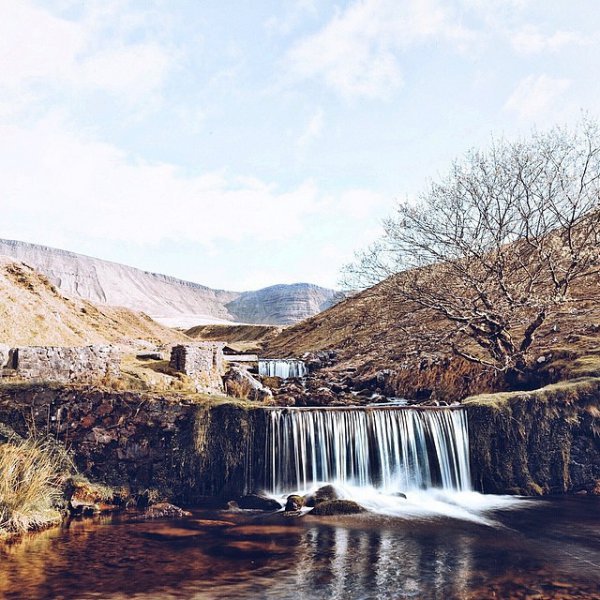 water, body of water, water resources, waterfall, sky,