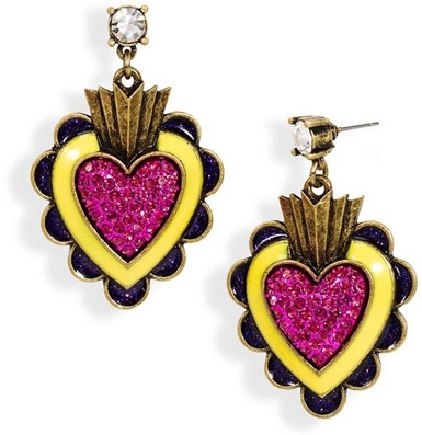 Viva La Betsey Heart Drop Earrings