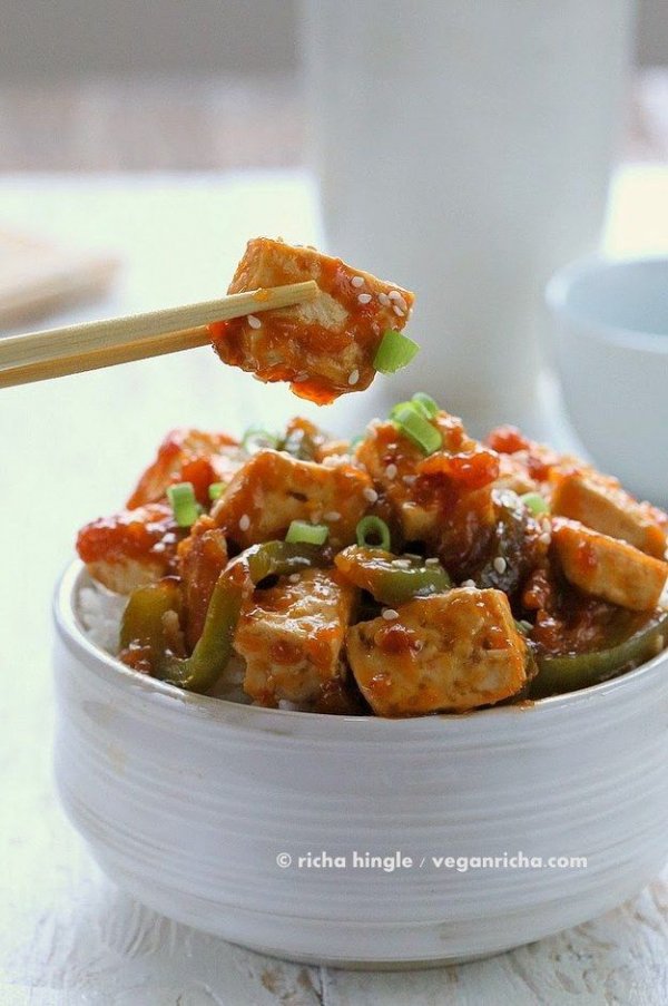 Spicy Orange Tofu & Peppers