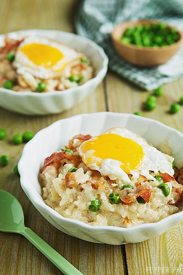 Bacon and Egg Risotto