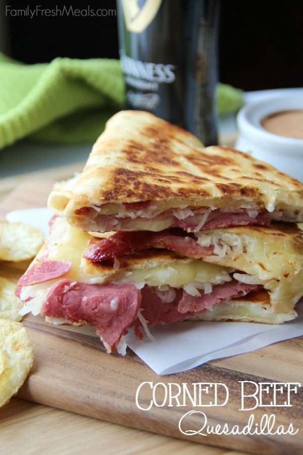 Corned Beef and Cabbage Quesadillas