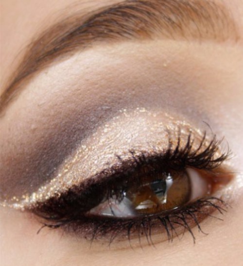 Gold Glitter, Black Mascara