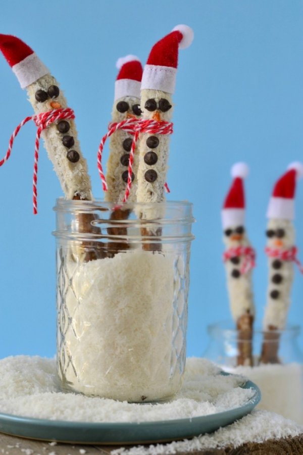 Pretzel Stick Snowman