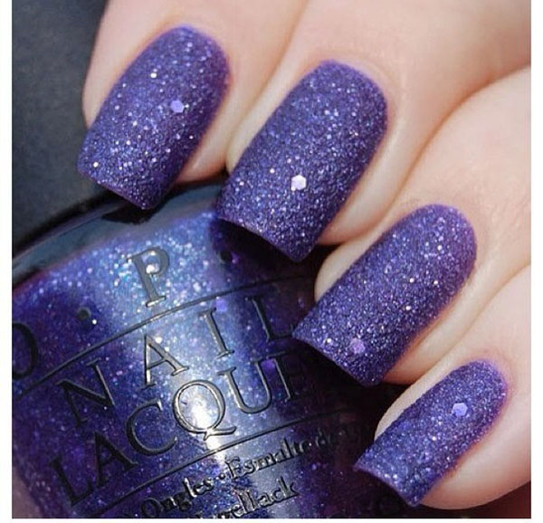 Glittering Purple Nail Polish