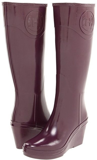 wedge heel rain boots