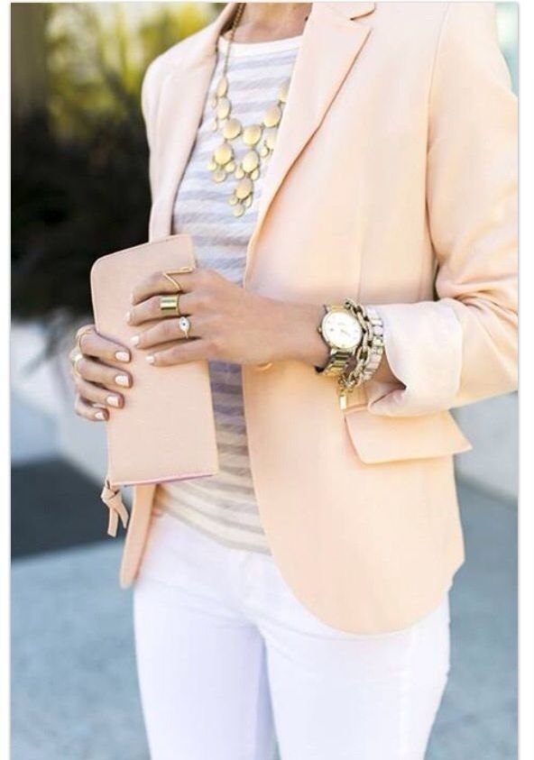 White Pants & Pastel Blazer