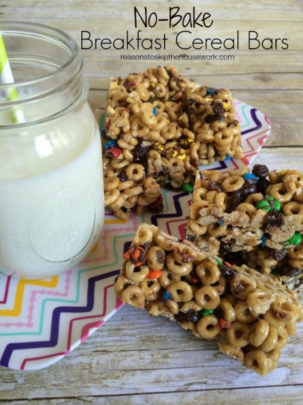 NO BAKE Breakfast Cereal Bars