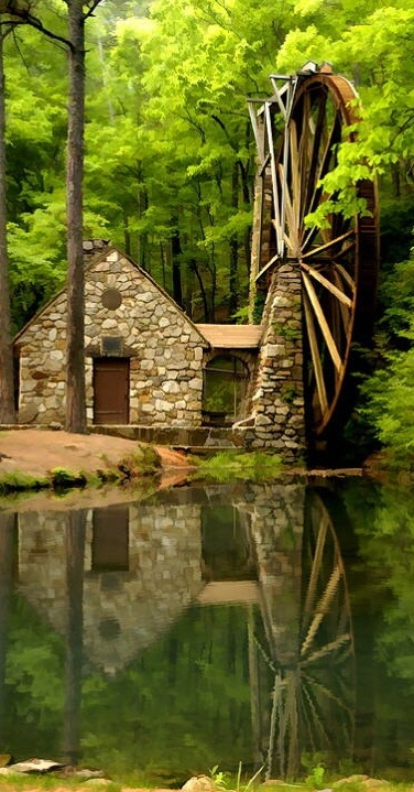 The Old Mill Waterwheel, Berry College, Rome, Georgia