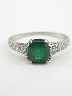 Vintage Emerald Engagement Ring