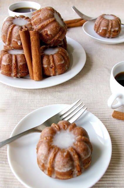 Gingerbread Bundts with Cinnamon Glaze