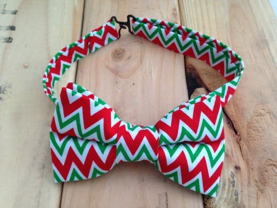 Chevron Christmas Bow Tie