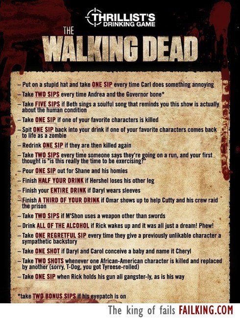 The Walking Dead Drinking Game