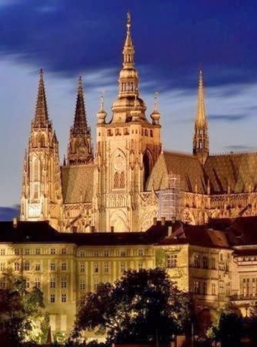 Praha, skyline, city, spire, horizon,