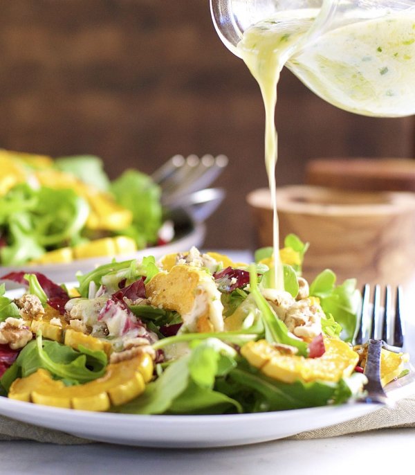 Roasted Delicata, Arugula, and Raddichio Salad