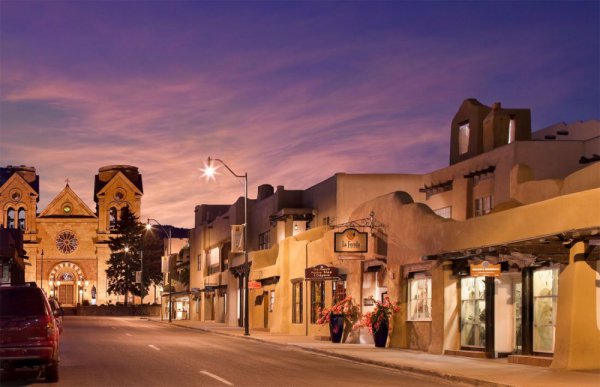 Cathedral Basilica of Saint Francis, town, human settlement, night, evening,