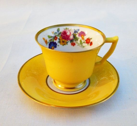 1920's Yellow Tea Cup & Saucer