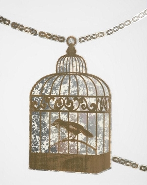 Antique Mirrored Birdcage Wall Details