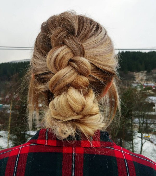 Veronica's Messy Braided Bun