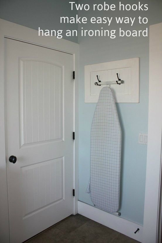 Use Coat Hooks to Hang an Ironing Board