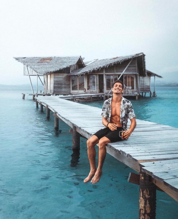 Vacation, Sea, Sitting, Water, Turquoise,