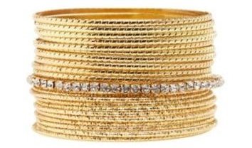 Gold & Rhinestone Bangles - 21 Pack