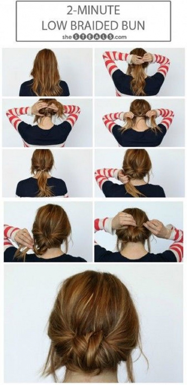 You Need Just 2 Minutes for This Low Braided Bun