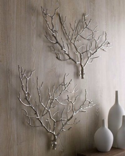 Spray Painted Branches Make an Interesting Feature