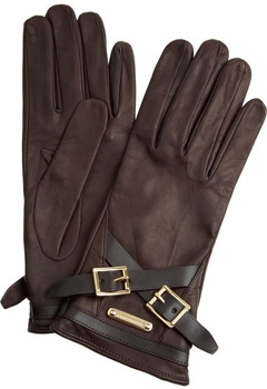 Burberry Buckle Detailed Leather Gloves