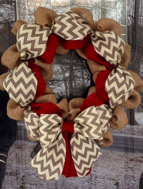 Chevron Burlap Wreath