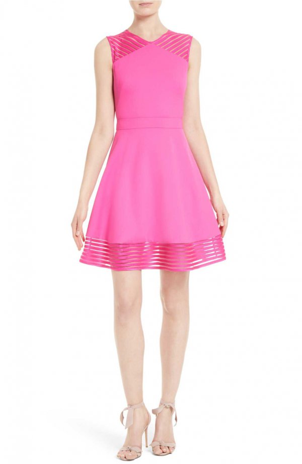 dress, clothing, day dress, pink, magenta,