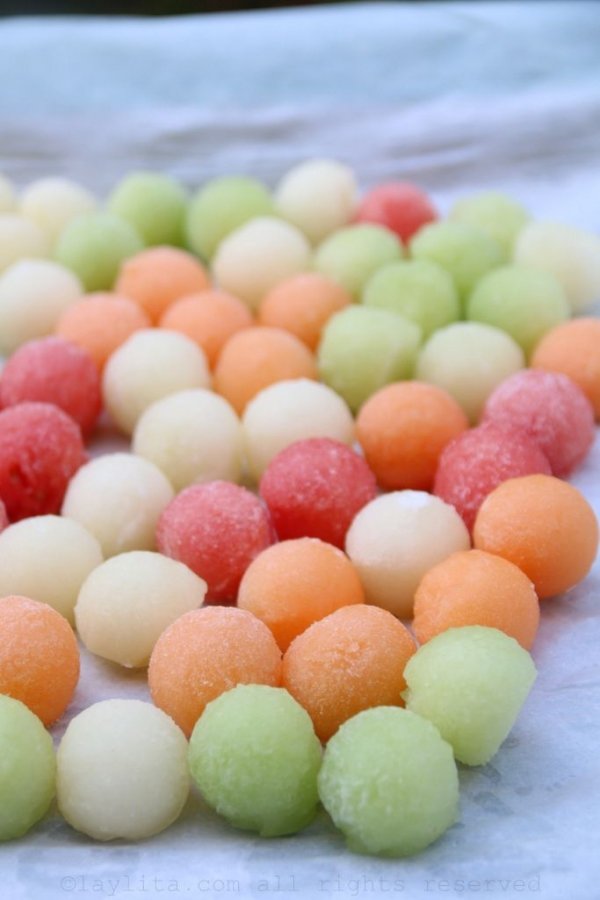 Melon Ball Ice Cubes