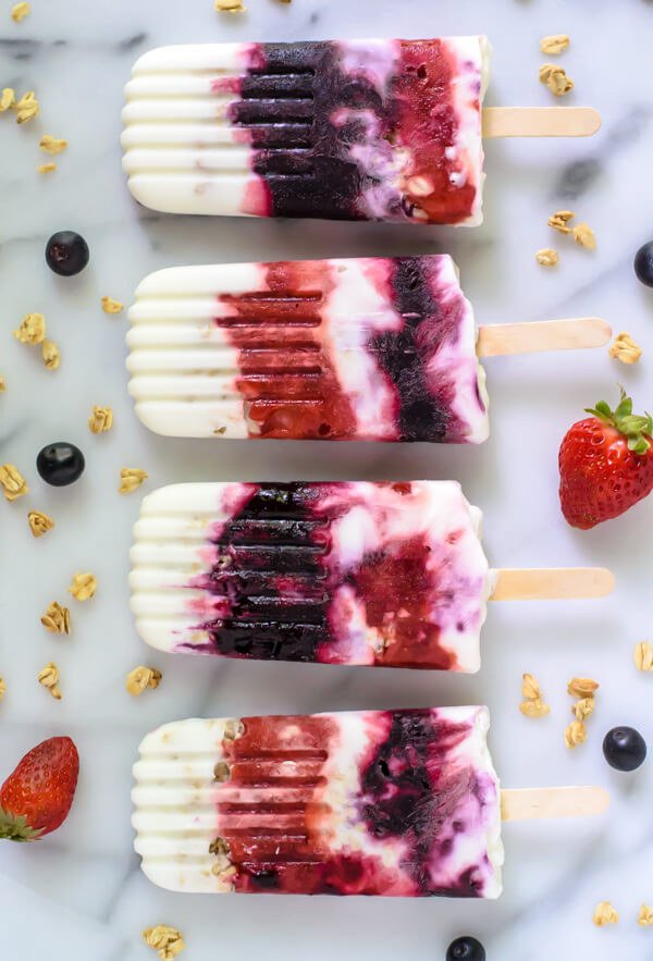 Berry Parfait Yogurt Pops