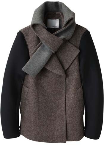 3.1 Phillip Lim Scarf Collar Peacoat