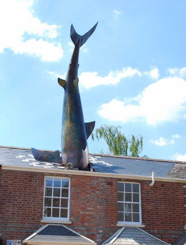 The Headington Shark, windmill, finial, town, steeple,