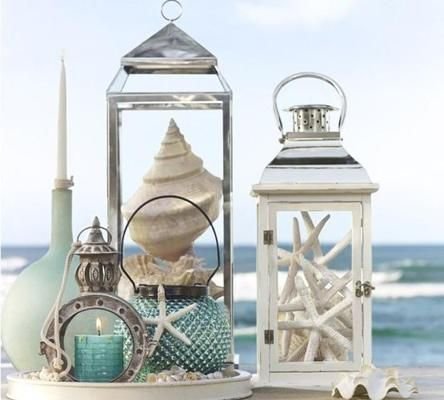 Fill Glass Lanterns with Shells