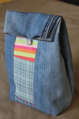 Recycled Jeans Lunch Bag