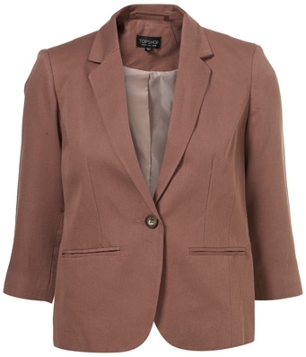 Topshop Shrunken 3/4 Sleeve Blazer